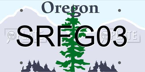 SRFG03 Oregon License Plate