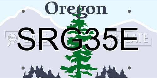 SRG35E Oregon License Plate