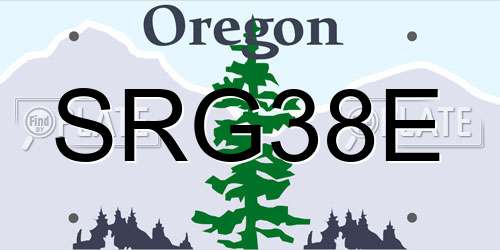 SRG38E Oregon License Plate