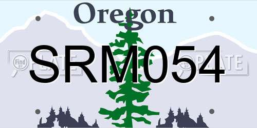 SRM054 Oregon License Plate