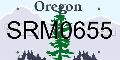 SRM0655 Oregon License Plate