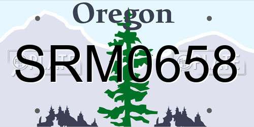 SRM0658 Oregon License Plate