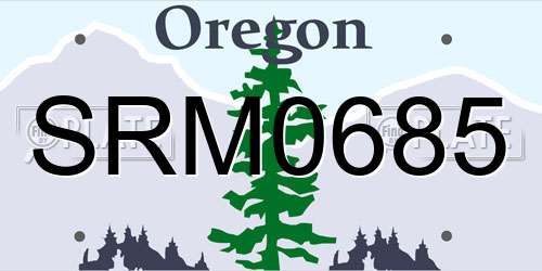 SRM0685 Oregon License Plate