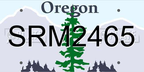 SRM2465 Oregon License Plate
