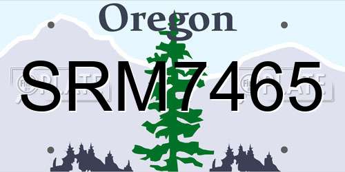 SRM7465 Oregon License Plate