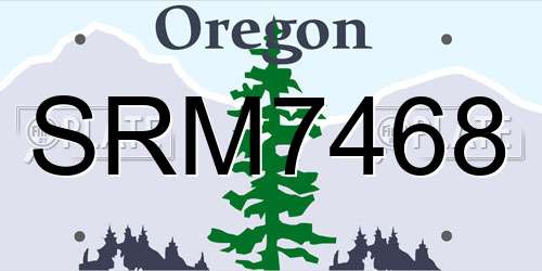 SRM7468 Oregon License Plate