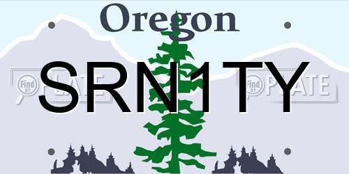 SRN1TY Oregon License Plate