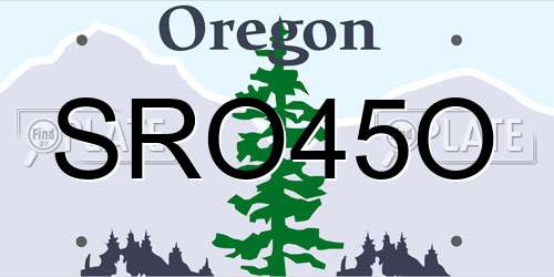 SRO45O Oregon License Plate