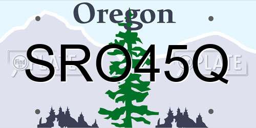 SRO45Q Oregon License Plate