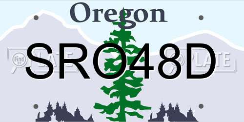 SRO48D Oregon License Plate