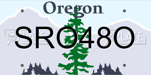 SRO48O Oregon License Plate