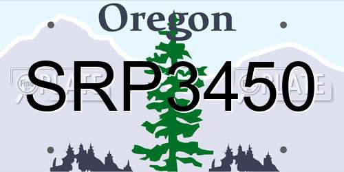 SRP3450 Oregon License Plate