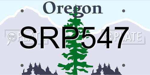 SRP547 Oregon License Plate