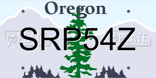 SRP54Z Oregon License Plate