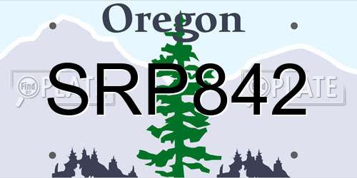 SRP842 Oregon License Plate