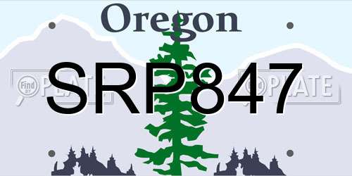 SRP847 Oregon License Plate