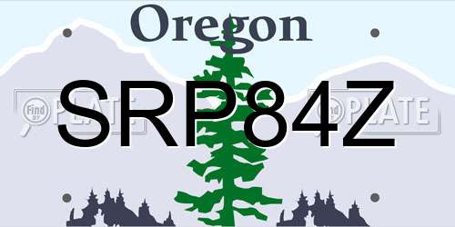SRP84Z Oregon License Plate