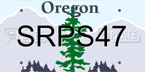 SRPS47 Oregon License Plate