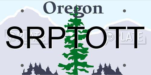 SRPTOTT Oregon License Plate