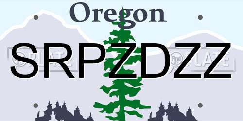 SRPZDZZ Oregon License Plate