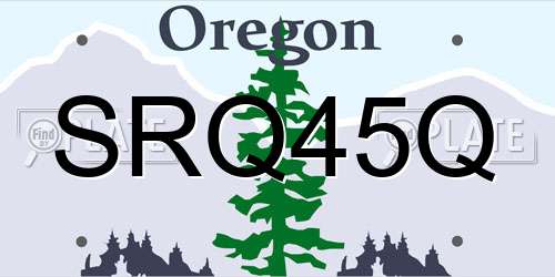 SRQ45Q Oregon License Plate