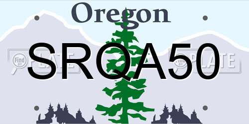 SRQA50 Oregon License Plate