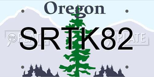 SRTK82 Oregon License Plate