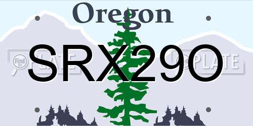 SRX29O Oregon License Plate