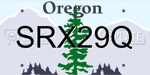 SRX29Q Oregon License Plate