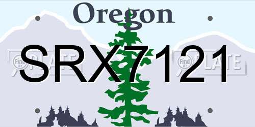 SRX7121 Oregon License Plate