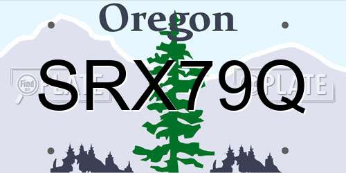 SRX79Q Oregon License Plate