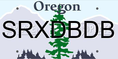SRXDBDB Oregon License Plate