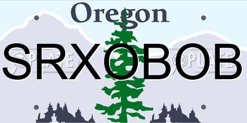 SRXOBOB Oregon License Plate