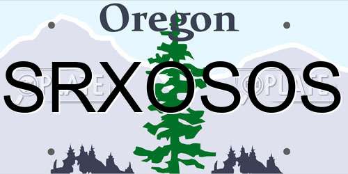 SRXOSOS Oregon License Plate