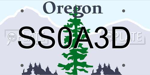SS0A3D Oregon License Plate