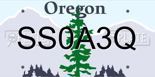 SS0A3Q Oregon License Plate