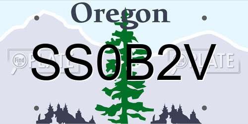 SS0B2V Oregon License Plate