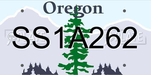 SS1A262 Oregon License Plate