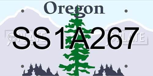 SS1A267 Oregon License Plate