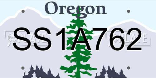 SS1A762 Oregon License Plate
