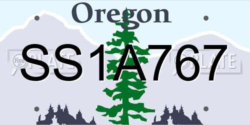 SS1A767 Oregon License Plate