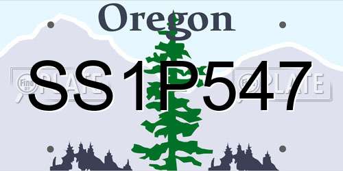SS1P547 Oregon License Plate