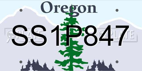 SS1P847 Oregon License Plate