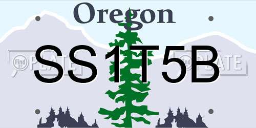 SS1T5B Oregon License Plate