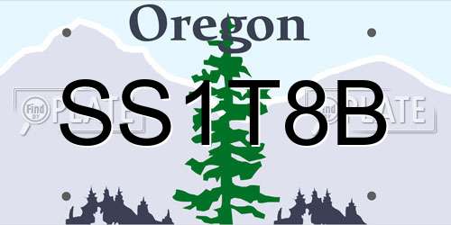 SS1T8B Oregon License Plate