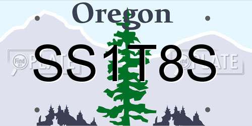SS1T8S Oregon License Plate