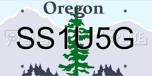 SS1U5G Oregon License Plate