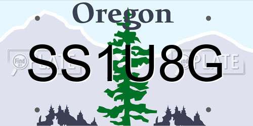 SS1U8G Oregon License Plate