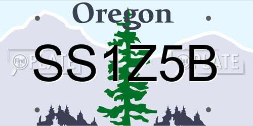 SS1Z5B Oregon License Plate