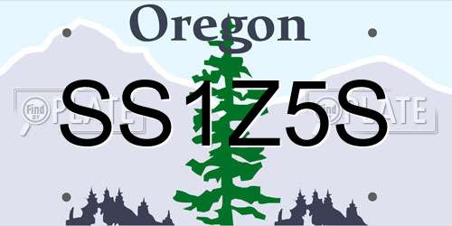SS1Z5S Oregon License Plate